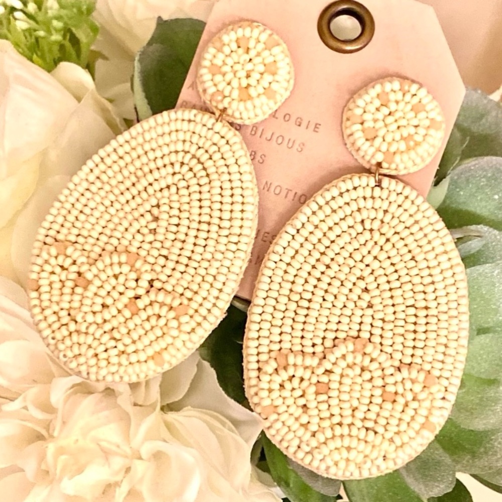 NWT Anthropologie Llani Faye Beaded Drop Earrings - Picture 8 of 14